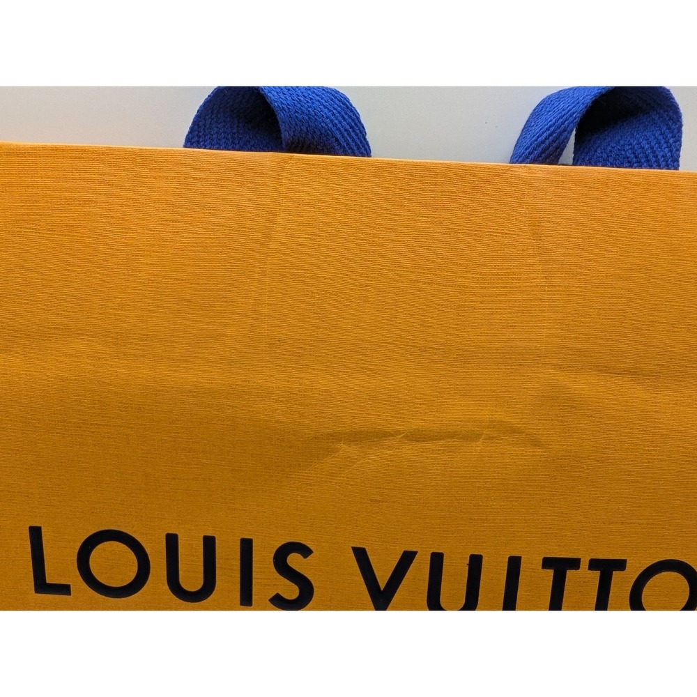 Louis Vuitton Small Gift Bag Orange Brown Blue Double Handles 9.75 x 8.25 x 6 - Picture 3 of 6